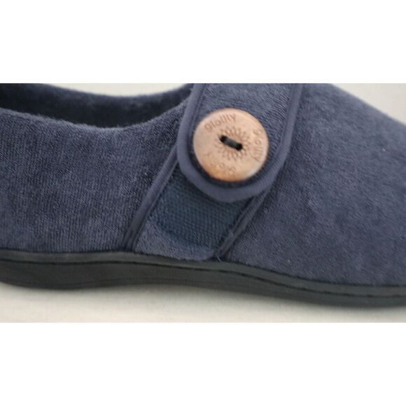 Glolily WMN Sz 10M Navy Kelly Faux Shearling Lined Indoor/Outdoor Comfy Slippers - Picture 4 of 16